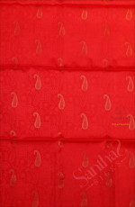 RED COLOUR BODY WITH GOLDEN ZARI MANGO BUTTA WITH CONTRAST BLOUSE & BORDER