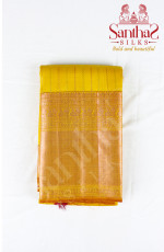 Mustard Yellow Pure Silk Saree in Zig Zag Pattern