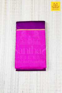 magenta-plain-body-rani-pink-checked-border