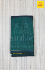 Bottle Green Vertical Checked Body with Mustard Pallu