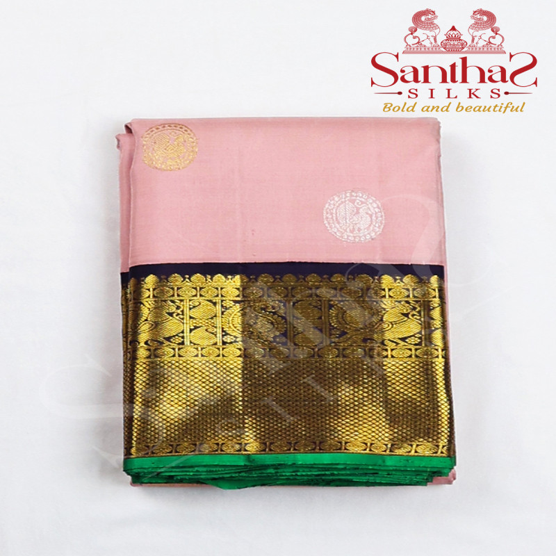 Onion Pink Body with Coffee Brown Korvai