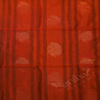 DARK HONEY COLOUR BODY WITH GOLDEN ZARI FLORAL EMBOSED WITH CONTRAST BLOUSE & BORDER