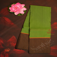 green-and-black-colour-body-and-contrast-colour-blouse-pallu