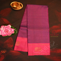 purple-colour-checked-body-with-annam-butta-with-contrast-blouse-border