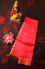 ROSE PINK COLOUR BODY WITH GOLDEN ZARI BUTTA WITH SELF BLOUSE