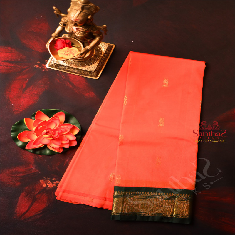 ONESIDE BORDER MANGO YELLOW COLOUR BODY WITH GOLDEN ZARI BUTTA & WITHOUT BLOUSE