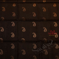 BLACK COLOUR BODY WITH GOLDEN ZARI MANGO BUTTA WITH CONTRAST BLOUSE & BORDER