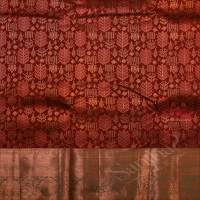 MAROON COLOUR BODY WITH GOLDEN ZARI MOTIF WITH CONTRAST BLOUSE & BORDER