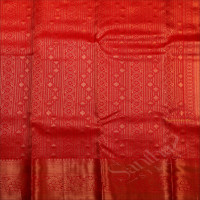 RED COLOUR BODY WITH FLORAL PATTERN EMBOSED BUTTA WITH SELF BLOUSE & BORDER