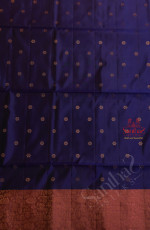 NAVY BLUE COLOUR BODY WITH GOLDEN ZARI LEAF BUTTA WITH CONTRAST BLOUSE & BORDER
