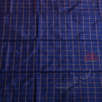 COBALT BLUE COLOUR CHECKED BODY WITH CONTRAST BLOUSE & BORDER