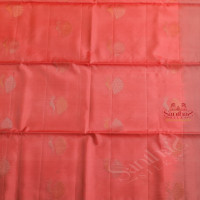 PASTEL PEACH COLOUR BODY WITH GOLDEN ZARI PEACOCK BUTTA WITH CONTRAST BLOUSE & BORDER