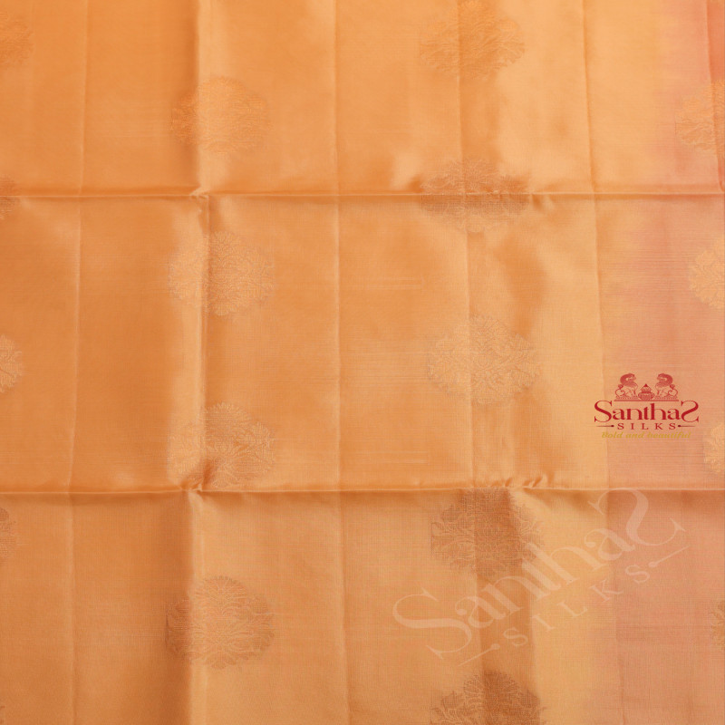 SANDAL COLOUR BODY WITH GOLDEN ZARI BUTTA WITH CONTRAST BLOUSE & BORDER