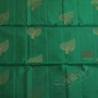 GREEN COLOUR BODY WITH GOLDEN ZARI BUTTA WITH CONTRAST BLOUSE & BORDER