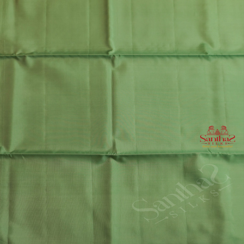 MINT GREEN COLOUR PLAIN BODY WITH CONTRAST BLOUSE & BORDER