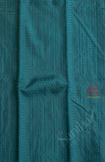 TEAL BLUE COLOUR CHECKED BODY WITH CONTRAST BLOUSE & BORDER