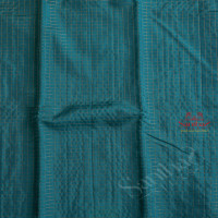 TEAL BLUE COLOUR CHECKED BODY WITH CONTRAST BLOUSE & BORDER