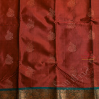 DUSTY PINK COLOUR BODY WITH GOLDEN ZARI BUTTA WITH CONTRAST BLOUSE & BORDER