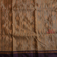 GREY COLOUR BODY WITH GOLDEN ZARI STRIPS WITH CONTRAST BLOUSE & BORDER