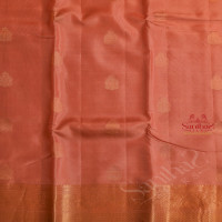 PASTEL PEACH COLOUR BODY WITH GOLDEN ZARI BUTTA WITH SELF BLOUSE