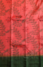 PINK COLOUR BODY WITH POCHAMPALLY PATTERN WITH CONTRAST BLOUSE & BORDER