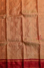 BEAVER BROWN COLOUR BODY WITH GOLDEN ZARI STRIPS WITH CONTRAST BLOUSE & BORDER