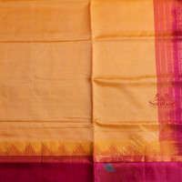 SANDAL COLOUR BODY WITH GOLDEN ZARI BUTTA WITH CONTRAST BLOUSE & BORDER