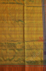 GREEN COLOUR BODY WITH THREAD STRIPS WITH CONTRAST BLOUSE & BORDER