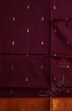 PURPLE COLOUR BODY WITH GOLDEN ZARI GOPURAM BUTTA WITH CONTRAST BLOUSE & BORDER