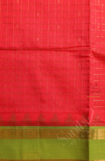 PINK COLOUR CHECKED BODY WITH GOLDEN ZARI BUTTA WITH CONTRAST BLOUSE & BORDER