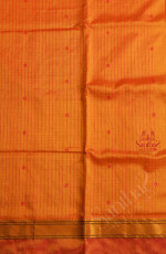YELLOW COLOUR CHECKED BODY WITH THREAD BUTTA WITH CONTRAST BLOUSE & BORDER