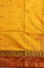 LEMON YELLOW COLOUR BODY WITH THREAD BUTTA WITH CONTRAST BLOUSE & BORDER
