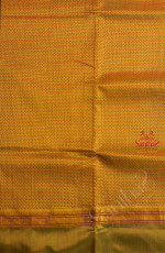 YELLOW COLOUR BODY WITH THREAD BUTTA WITH CONTRAST BLOUSE & BORDER