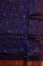 MS BLUE COLOUR CHECKED BODY WITH CONTRAST BLOUSE & BORDER