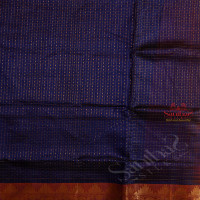 MS BLUE COLOUR CHECKED BODY WITH CONTRAST BLOUSE & BORDER