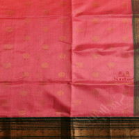BABY PINK COLOUR BODY WITH GOLDEN ZARI ANNAM CHAKKARAM BUTTA WITH CONTRAST BLOUSE & BORDER