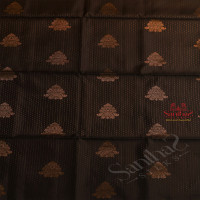 BLACK COLOUR BODY WITH GOLDEN ZARI BUTTA WITH CONRAST BLOUSE & BORDER