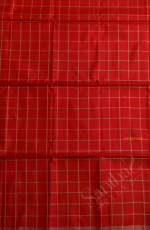 RED COLOUR CHECKED BODY WITH CONTRAST BLOUSE & BORDER
