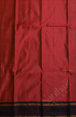 DARK PINK COLOUR BODY WITH GOLDEN ZARI STRIPS WITH CONTRAST BLOUSE & BORDER
