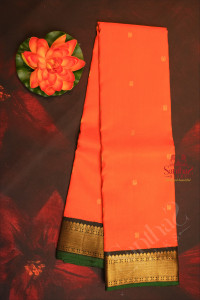 red-orange-colour-body-with-golden-annam-butta-with-contrast-blouse-border