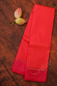 dark-pink-colour-checked-body-with-contrast-blouse-border