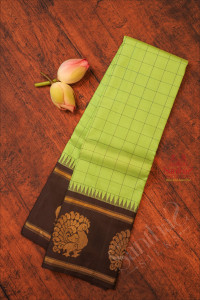 light-green-colour-checked-body-annam-butta-with-contrast-blouse-border