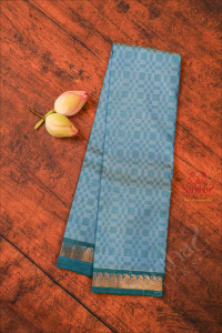 stone-blue-colour-body-with-golden-zari-mango-butta-without-blouse