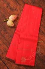 RED COLOUR BODY WITH GOLDEN ZARI ANNAM CHAKKARAM BUTTA WITH SELF BLOUSE & BORDER