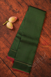 dark-green-colour-body-with-golden-zari-butta-with-self-blouse-border