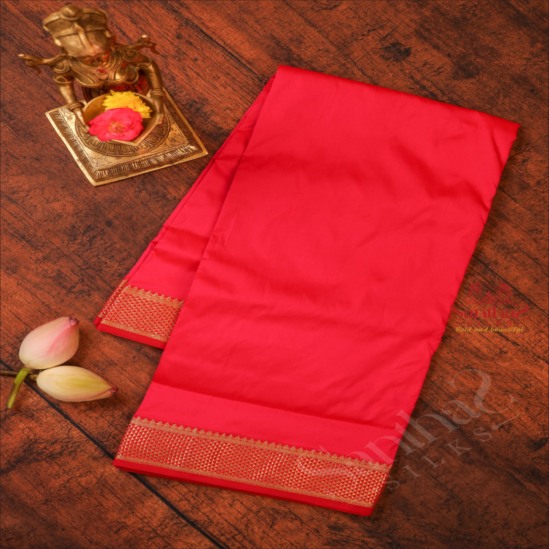 9 YARDS MADISAR PINK COLOUR BODY WITH SELF BORDER & WITHOUT BLOUSE