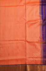 PASTEL PEACH COLOUR BODY WITH GOLDEN ZARI LEAF BUTTA WITH CONTRAST BLOUSE & BORDER