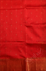 RED COLOUR BODY WITH GOLDEN STRIPS AND BUTTA WITH CONTRAST BLOUSE & BORDER