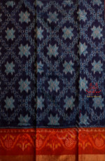 NAVY BLUE COLOUR BODY WITH POCHAMPALLY DESIGN AND CONTRAST PALLU & BLOUSE