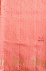 PASTEL PEACH COLOUR CHINIYA SAREE WITH GOLDEN ZARI BUTTA WITH SELF BLOUSE